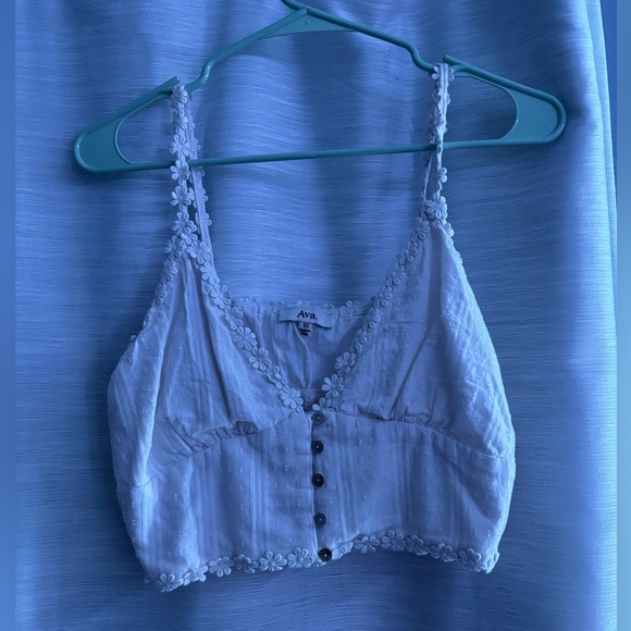 White cropped floral shirt - Picture 2 of 2